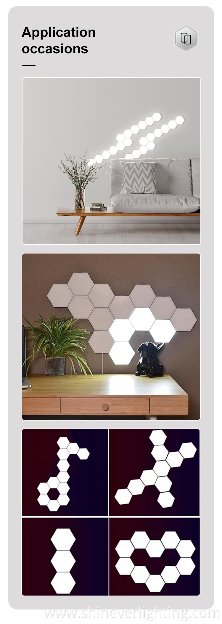 Removable Hexagonal Wall Lamp